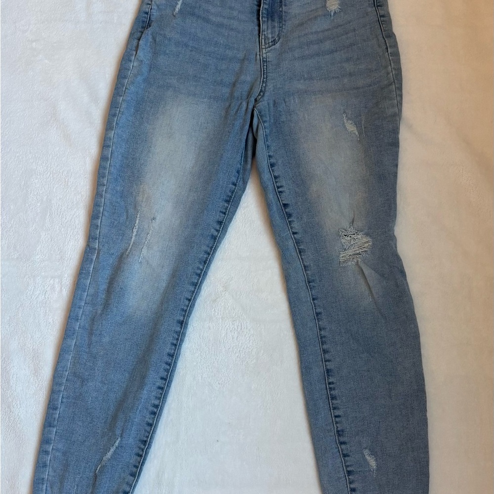 Women’s Distressed Skinny Jeans Light Wash‎ Kendall + Kylie High Rise Size 26